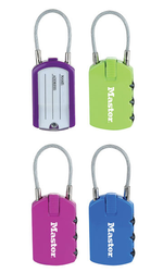 Kombinációs lakat: 2db 30mm-es, címkártyás táskazár (Master Lock 4684T)