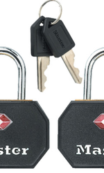 TSA lakat - 2db 23mm-es, egy kulccsal nyítható táskazár (Master Lock 4681)